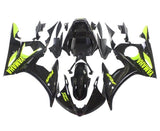 Yamaha R6 Fairings (2005) Black, Yellow at KingsMotorcycleFairings.com