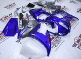 Yamaha R6 Fairings (2005) Blue, Gray Flames at KingsMotorcycleFairings.com