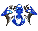 Yamaha R6 Fairings (2005) Gloss Blue, Matte Black, White at KingsMotorcycleFairings.com