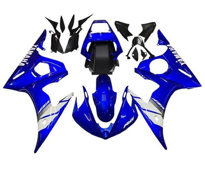 Yamaha YZF-R6 Fairings (2005) Blue, White, Silver Stripe at KingsMotorcycleFairings.com