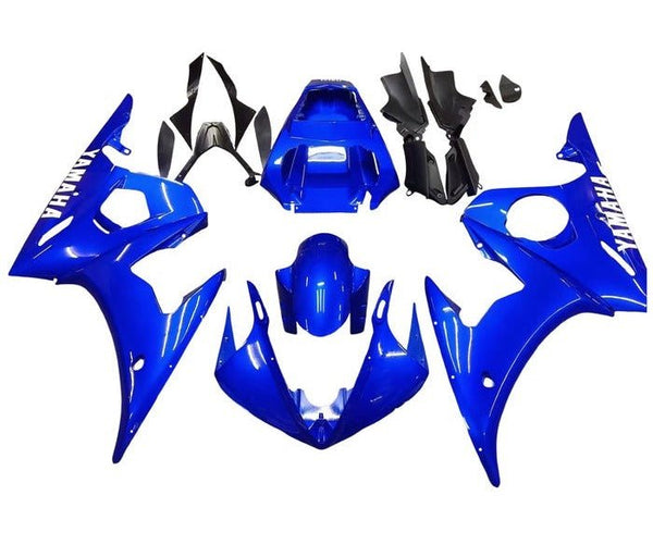 Yamaha R6 Fairings (2005) Blue, White at KingsMotorcycleFairings.com