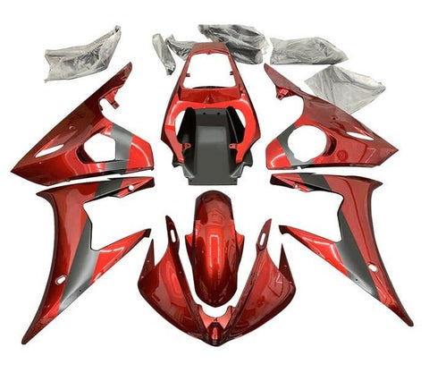Yamaha R6 Fairings (2005) Candy Red, Matte Black Stripe at KingsMotorcycleFairings.com