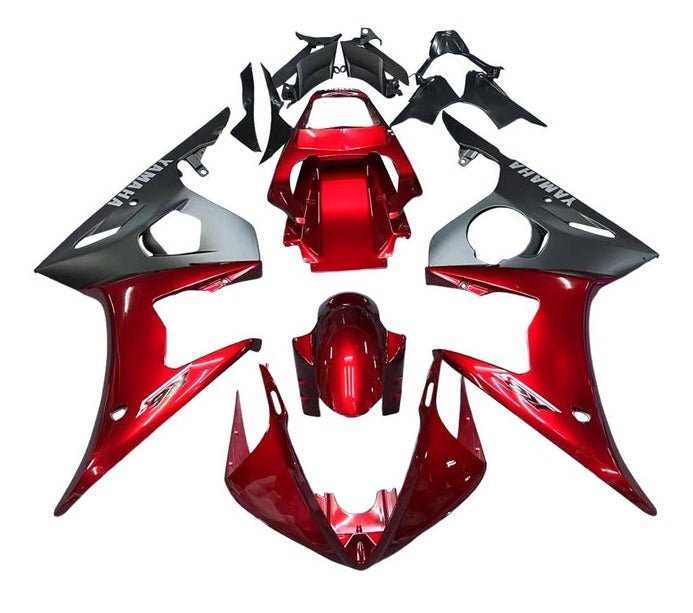 Yamaha R6 Fairings (2005) Dark Red, Matte Black, Gray at KingsMotorcycleFairings.com
