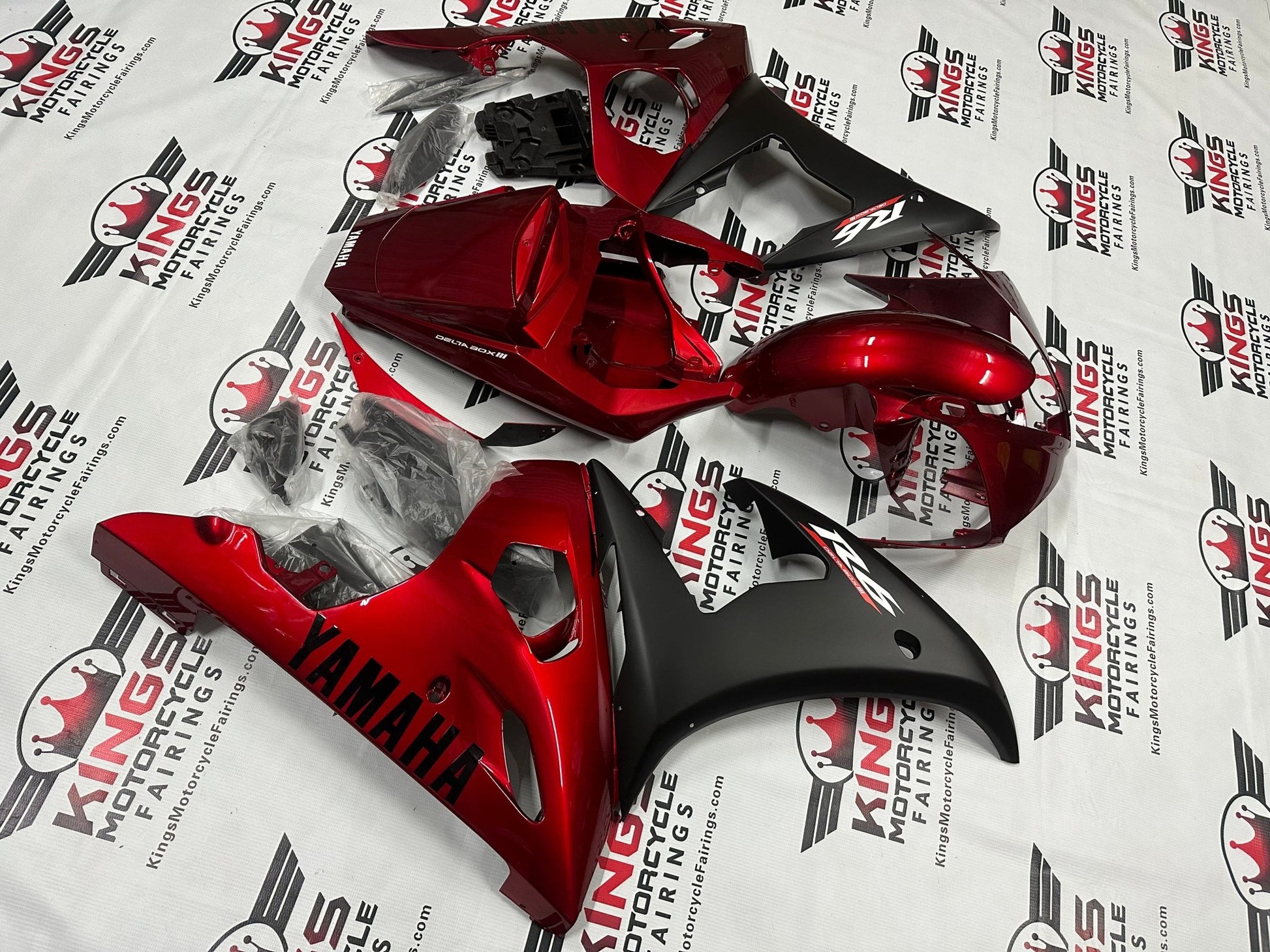 Yamaha YZF-R6 Fairings (2005) Dark Red, Matte Black at KingsMotorcycleFairings.com