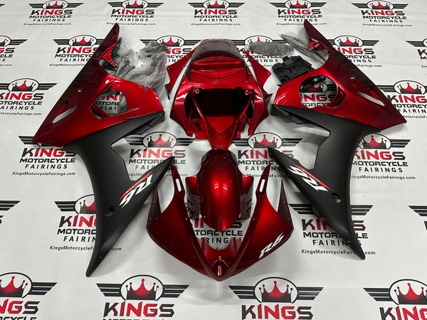 Yamaha YZF-R6 Fairings (2005) Dark Red, Matte Black at KingsMotorcycleFairings.com