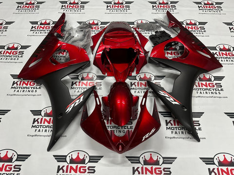 Yamaha YZF-R6 Fairings (2005) Dark Red, Matte Black at KingsMotorcycleFairings.com
