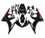 Yamaha YZF-R6 Fairings (2005) Gloss Black, Red at KingsMotorcycleFairings.com