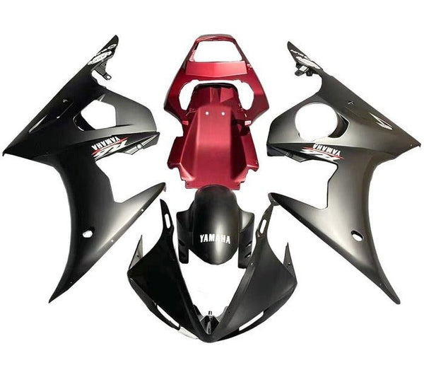 Yamaha R6 Fairings (2005) Matte Black, Matte Dark Red at KingsMotorcycleFairings.com