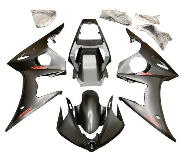 Yamaha R6 Fairings (2005) Matte Black, Matte Red at KingsMotorcycleFairings.com