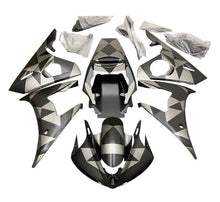 Yamaha YZF-R6 Fairings (2005) Matte Black, Matte Silver, Geometrics at KingsMotorcycleFairings.com