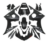 Yamaha YZF-R6 Fairings (2005) Matte Black, Silver, Red at KingsMotorcycleFairings.com