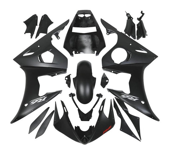 Yamaha R6 Fairings (2005) Matte Black, Silver, Red at KingsMotorcycleFairings.com