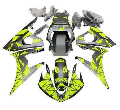 Yamaha R6 Fairings (2005) Matte Yellow, Matte Silver at KingsMotorcycleFairings.com