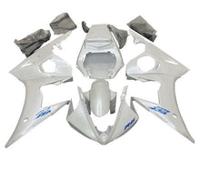 Yamaha YZF-R6 Fairings (2005) Pearl White, Blue at KingsMotorcycleFairings.com