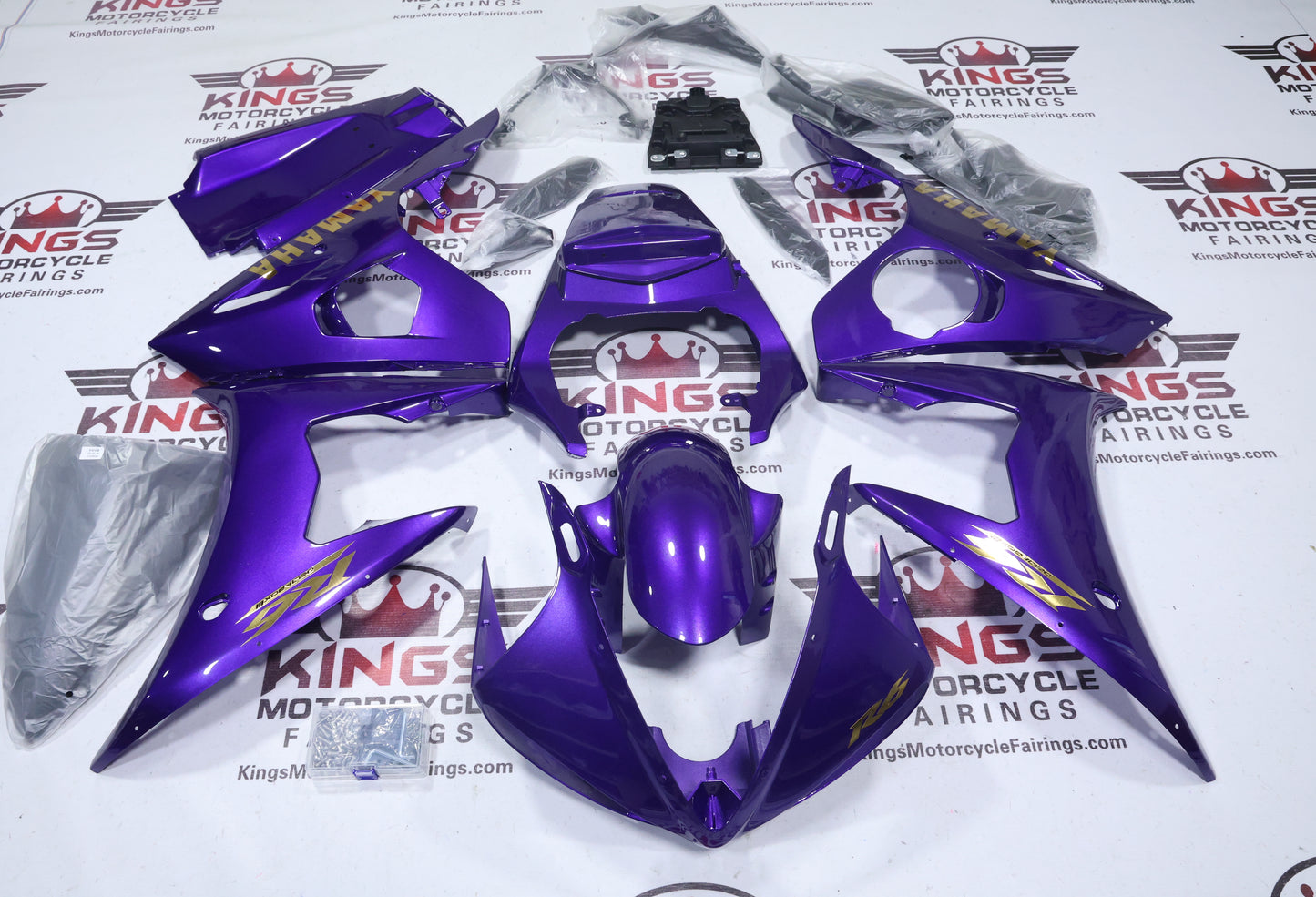Yamaha R6 Fairings (2005) Purple, Gold Metallic at KingsMotorcycleFairings.com