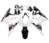 Yamaha YZF-R6 Fairings (2005) White, Black Stripe at KingsMotorcycleFairings.com