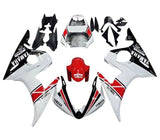 Yamaha R6 Fairings (2005) White, Black, Red Stripe at KingsMotorcycleFairings.com