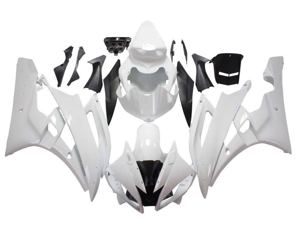 Yamaha YZF-R6 Fairings (2006-2007) All White at KingsMotorcycleFairings.com