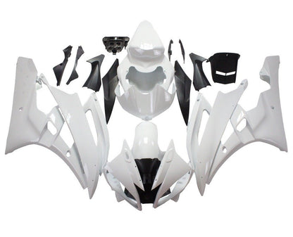 Yamaha YZF-R6 Fairings (2006-2007) All White at KingsMotorcycleFairings.com
