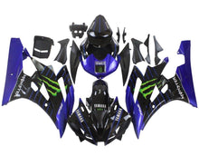 Yamaha YZF-R6 Fairings (2006-2007) Black, Blue Stripe, Monster at KingsMotorcycleFairings.com