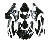 Yamaha R6 Fairings (2006-2007) Black, White, Silver Stripe at KingsMotorcycleFairings.com
