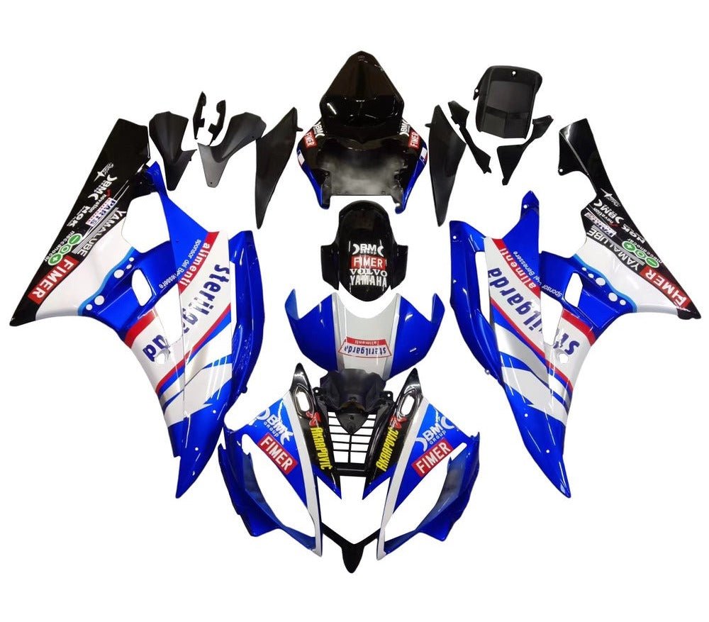 Yamaha R6 Fairings (2006-2007) Blue, White, Red, Fimer at KingsMotorcycleFairings.com