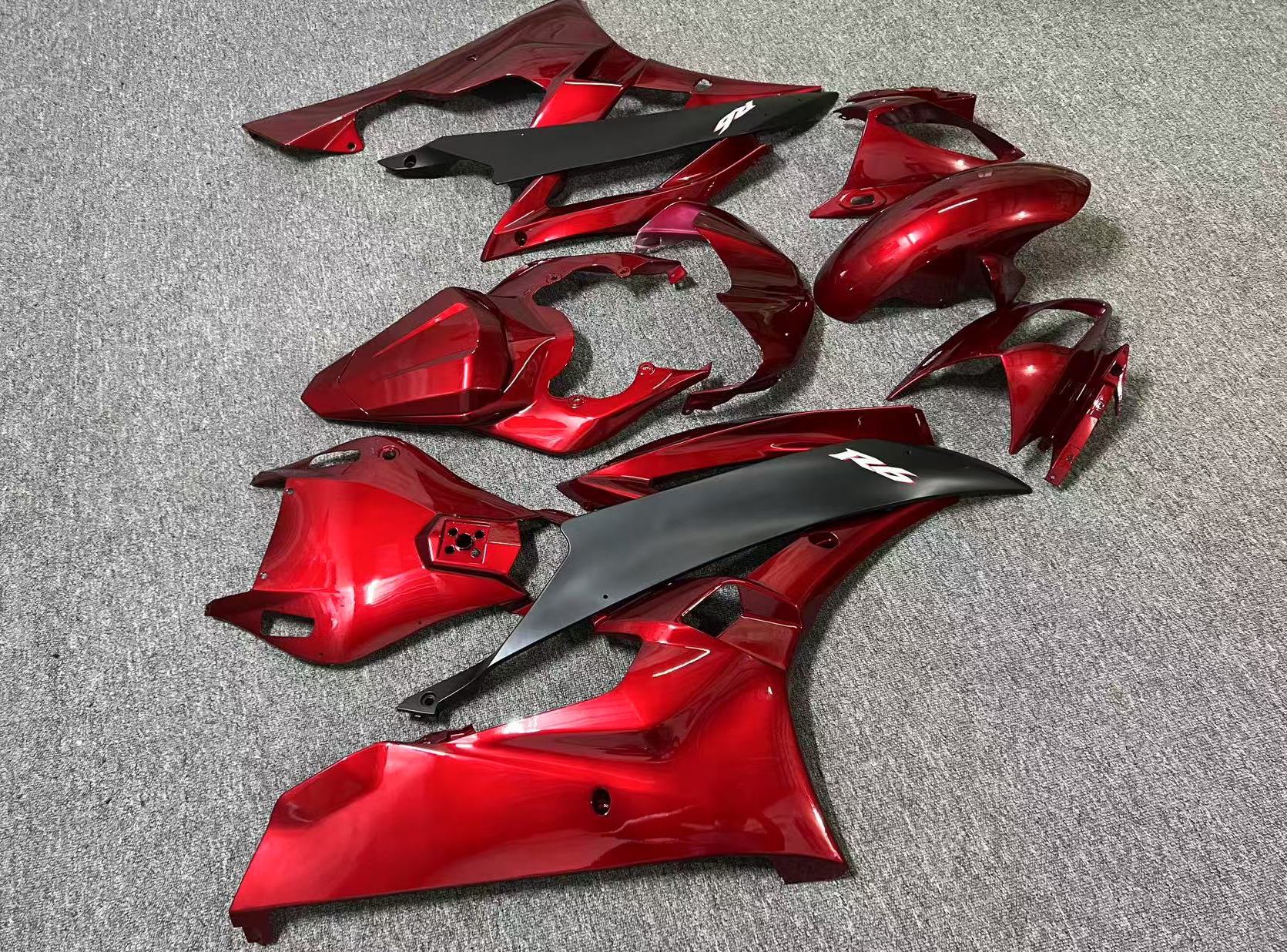 Yamaha R6 Fairings (2006-2007) Gloss Candy Red, Matte Black at KingsMotorcycleFairings.com