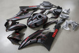 Yamaha R6 Fairings (2006-2007) Matte Black, Red Lightning at KingsMotorcycleFairings.com