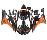 Yamaha R6 Fairings (2006-2007) Matte Orange, Matte Black at KingsMotorcycleFairings.com