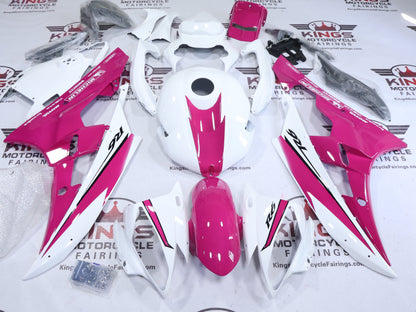 Yamaha R6 Fairings (2006-2007) Pink, White at KingsMotorcycleFairings.com