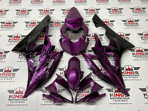 Yamaha R6 Fairings (2006-2007) Purple, Black Dragon at KingsMotorcycleFairings.com