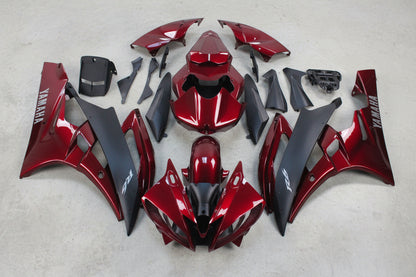 Yamaha R6 Fairings (2006-2007) Red Burgundy, Matte Black at KingsMotorcycleFairings.com