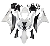 Yamaha YZF-R6 Fairings (2006-2007) White Gloss, Matte Black at KingsMotorcycleFairings.com