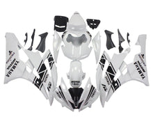 Yamaha R6 Fairings (2006-2007) White, Black Stripe at KingsMotorcycleFairings.com