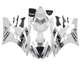 Yamaha YZF-R6 Fairings (2006-2007) White, Black Stripe at KingsMotorcycleFairings.com