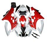 Yamaha R6 Fairings (2006-2007) White, Red Geo at KingsMotorcycleFairings.com