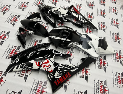 Yamaha R6 Fairings (2008-2016) Black, White, Red, Japanese Geisha at KingsMotorcycleFairings.com