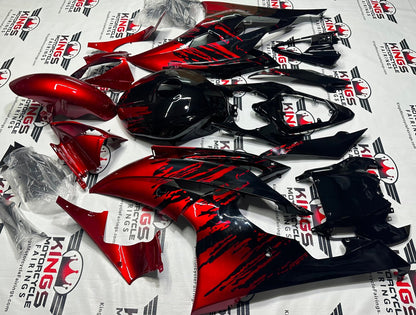 Yamaha R6 Fairings (2008-2016) Candy Apple Red, Black Fade by KingsMotorcycleFairings.com