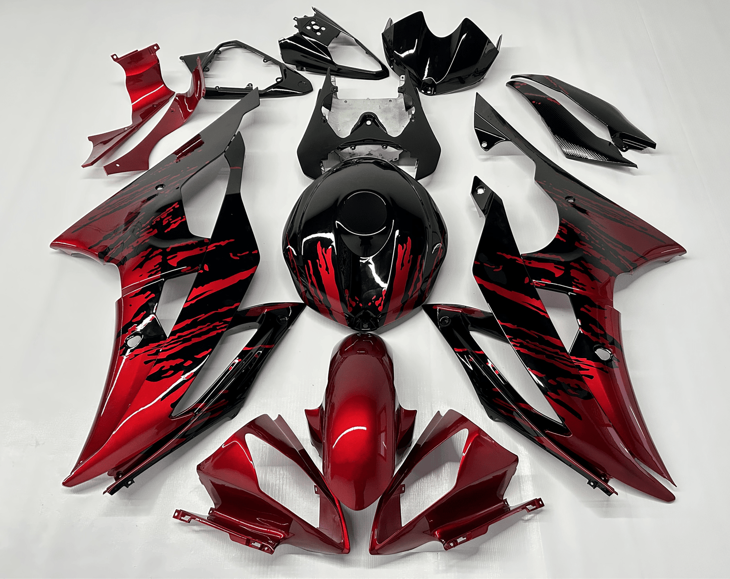 Yamaha YZF-R6 Fairings (2008-2016) Candy Red, Black Fade at KingsMotorcycleFairings.com