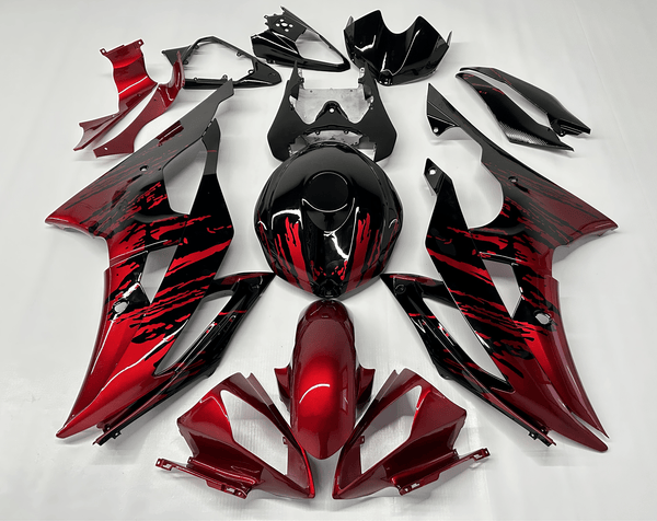 Yamaha YZF-R6 Fairings (2008-2016) Candy Red, Black Fade at KingsMotorcycleFairings.com