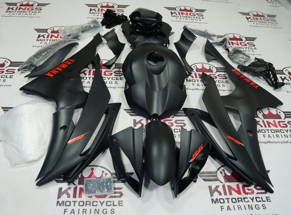 Yamaha YZF-R6 Fairings (2008-2016) Matte Black, Red at KingsMotorcycleFairings.com