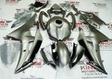 Yamaha R6 Fairings (2008-2016) Matte Silver, Gloss Black at KingsMotorcycleFairings.com