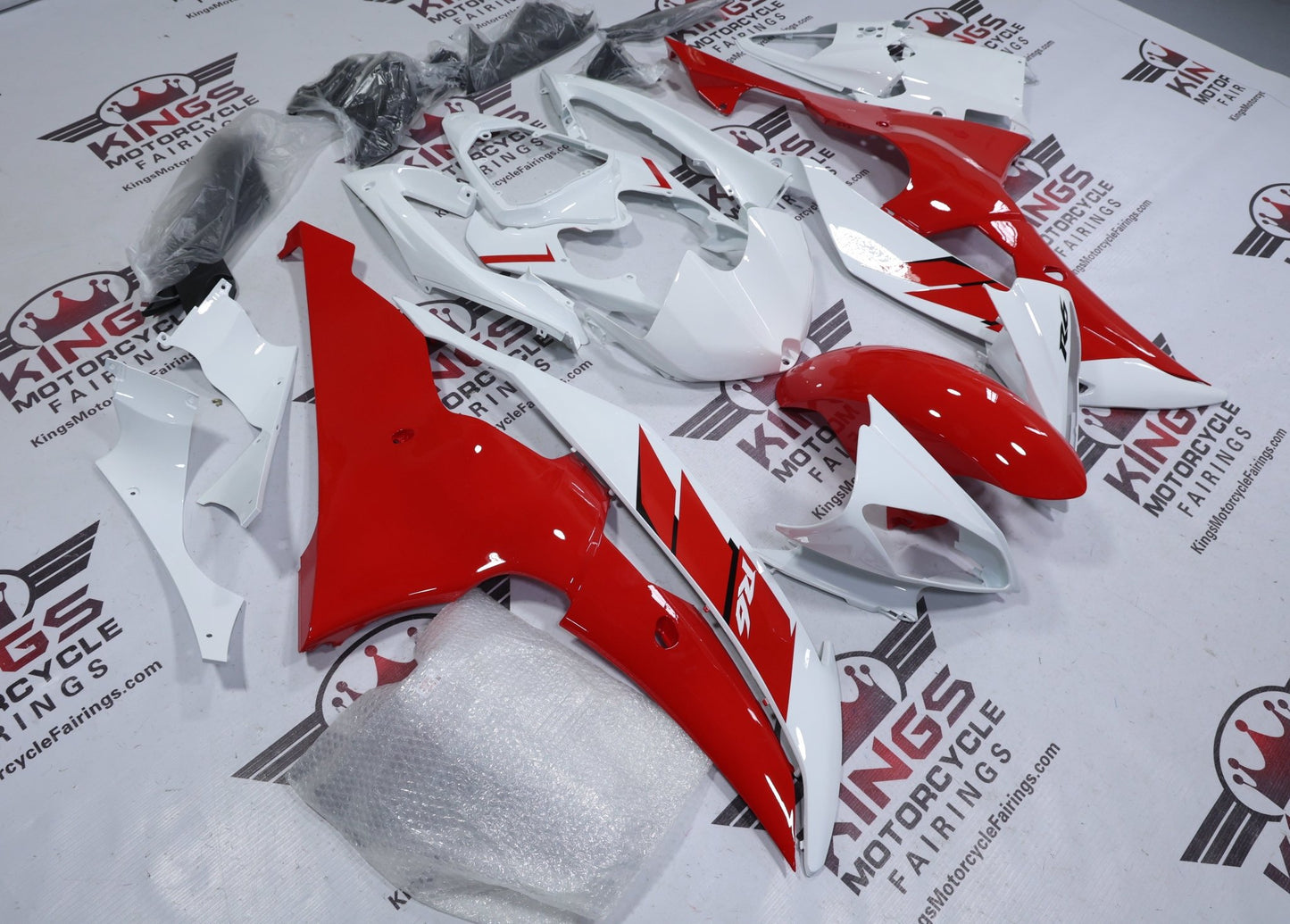 Yamaha R6 Fairings (2008-2016) Red, White, Black at KingsMotorcycleFairings.com
