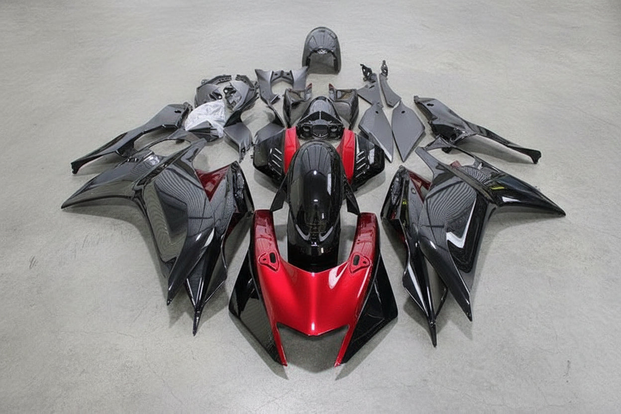 Yamaha R6 Fairings (2017-2022) Black, Candy Apple Red at KingsMotorcycleFairings.com
