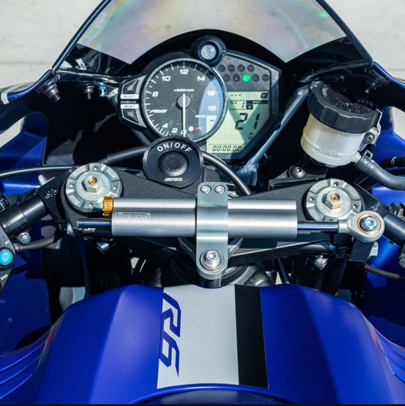 Yamaha R6 Fairings (2017-2022) Blue Gloss, White GYTR from KingsMotorcycleFairings.com