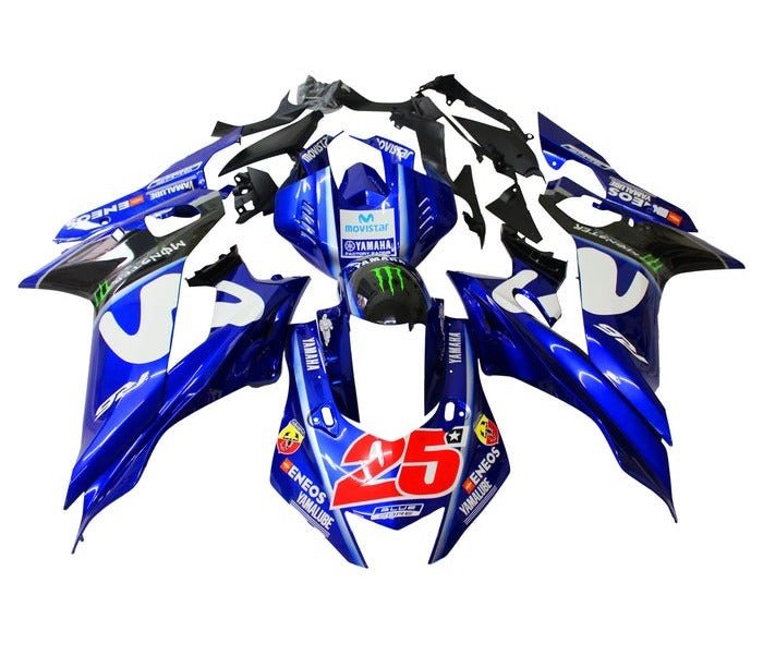 Yamaha YZF-R6 Fairings (2017-2022) Blue, Black, Monster #25 at KingsMotorcycleFairings.com