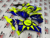 Yamaha R6 Fairings (2017-2022) Blue, Neon Yellow Rossi at KingsMotorcycleFairings.com  