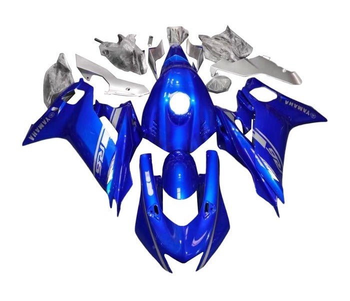 Yamaha R6 Fairings (2017-2022) Blue, Silver at KingsMotorcycleFairings.com