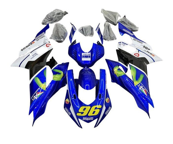 Yamaha R6 Fairings (2017-2022) Blue, White #96 at KingsMotorcycleFairings.com