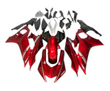 Yamaha YZF-R6 Fairings (2017-2022) Candy Red, Black, Silver Stripe at KingsMotorcycleFairings.com